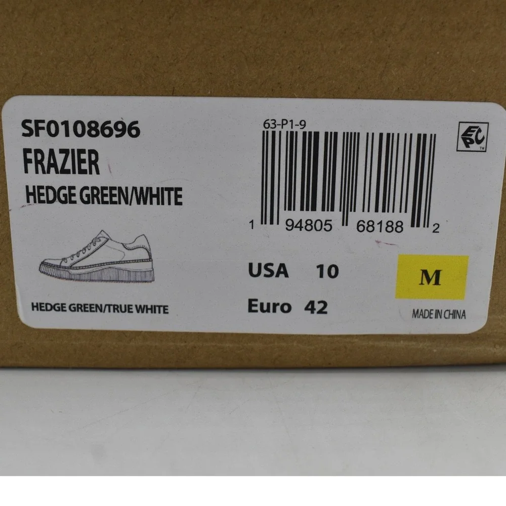 Sofft Frazier Sneaker Women 10 Hedge Green White Suede Platform Shoes NWB